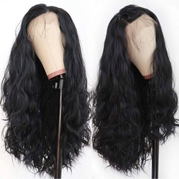22” Black Loose Wavy T Part Lace Wig NEW